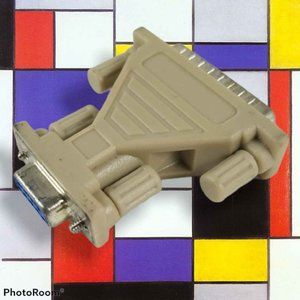 Computer Adapter 9 Pin Female to 25 Pin Male Beige Main Locking Screws